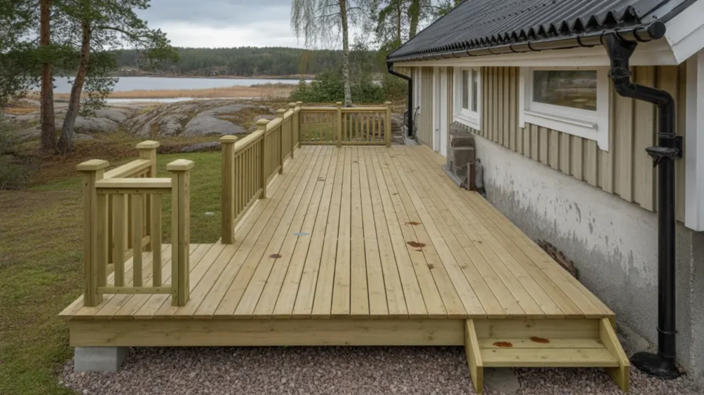 altanbyggnation med r cke och trappa i kalmarsand b lsta